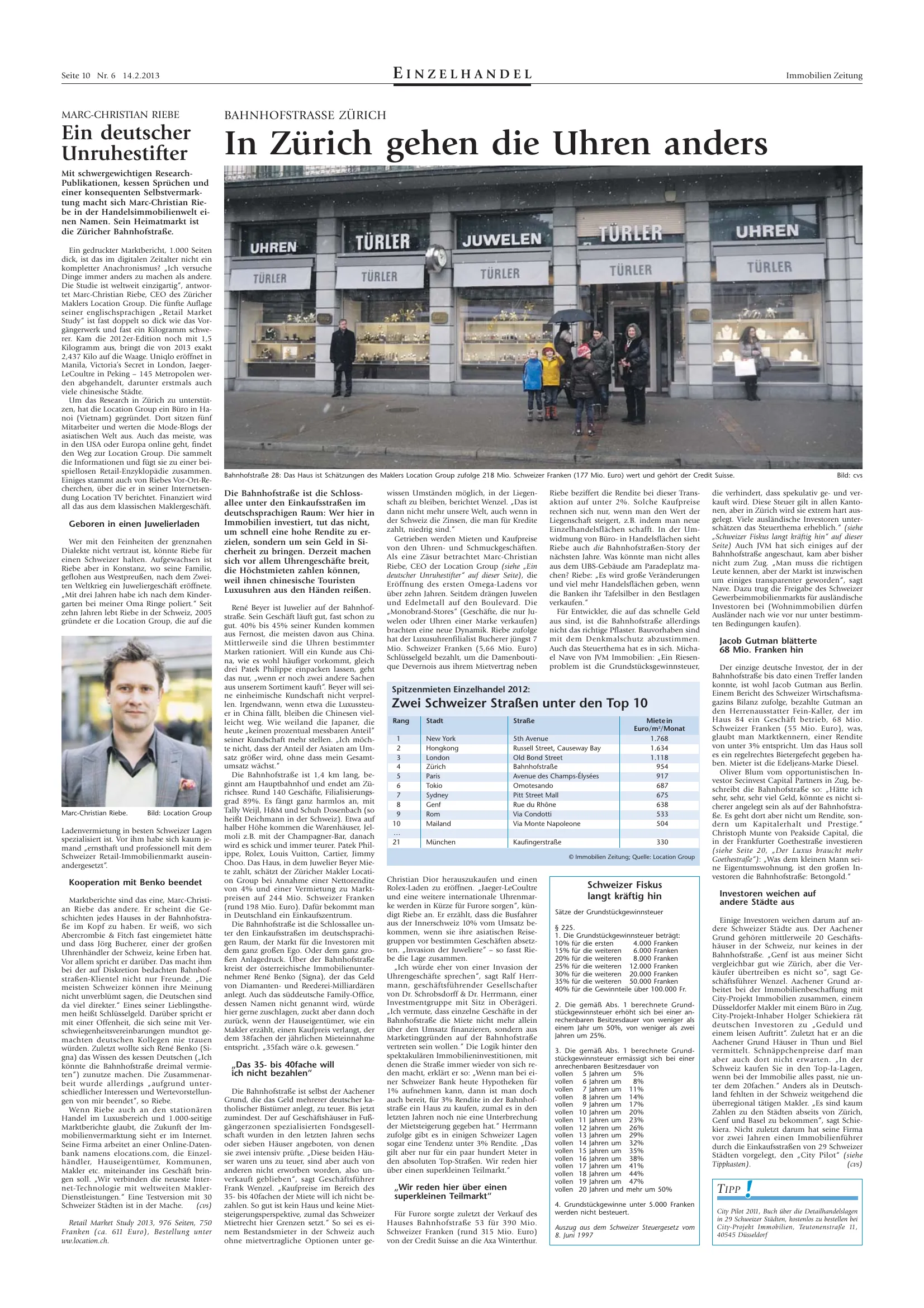 In Zürich gehen die Uhren anders