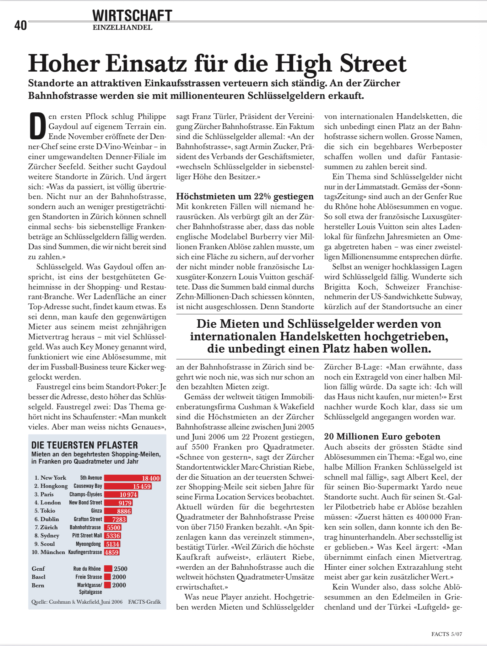 Hoher Einsatz für die High Street